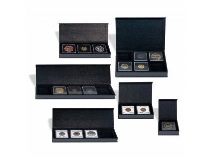 Etue AIRBOX na mince v bublinkách QUADRUM, černé (Počet kapes 6)