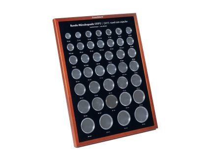 presentation frame for grips round coin capsules with capsules